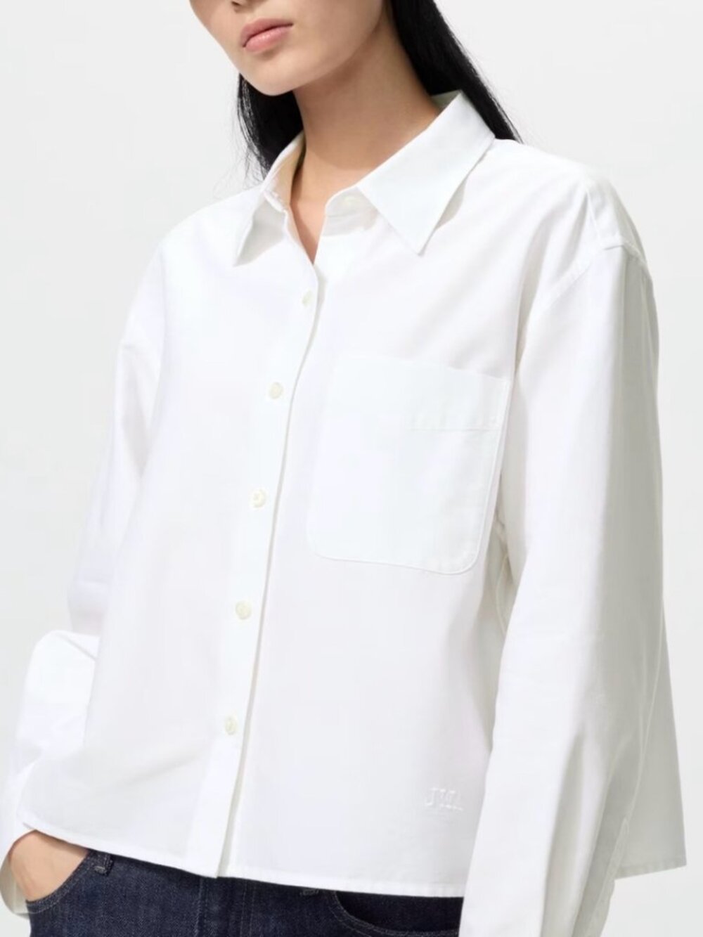 JW Anderson Uniqlo White Oxford Shirt Size Small Boxy Cropped Academia Preppy